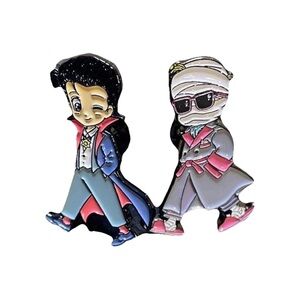 Cute Vampire and Mummy Enamel Pins